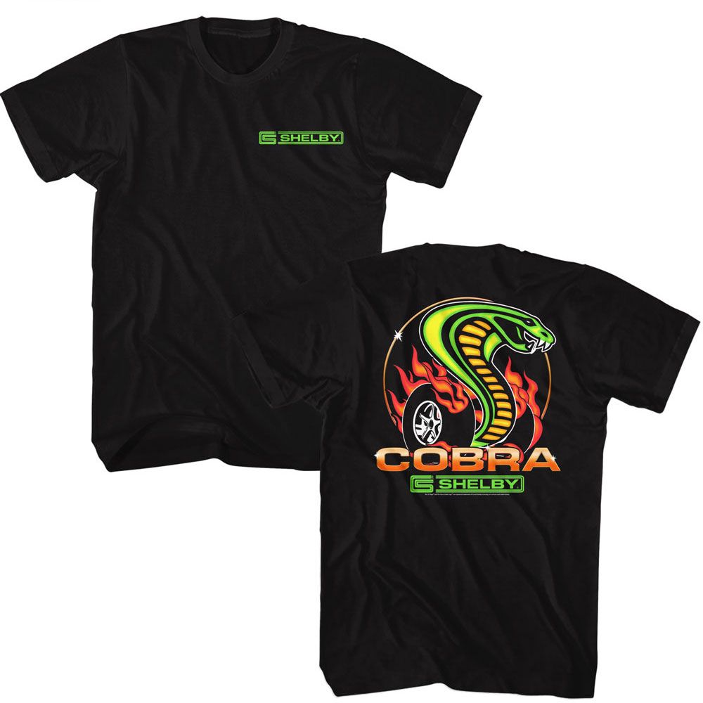Dragon Snake Two-Sided Carroll Shelby t-shirt in black, front and back