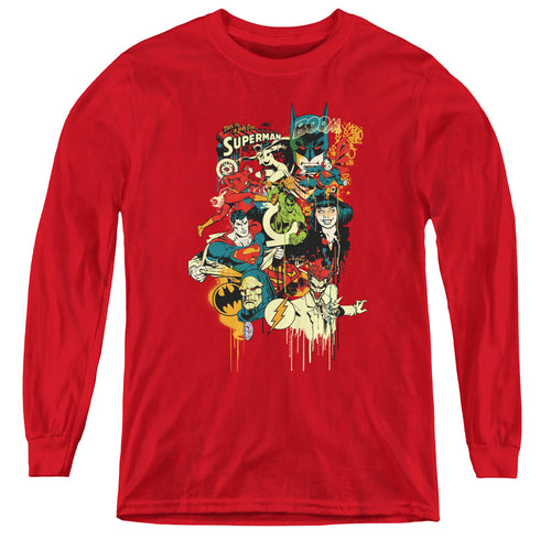 DC Comics Dripping Characters Youth Long Sleeve T-Shirt