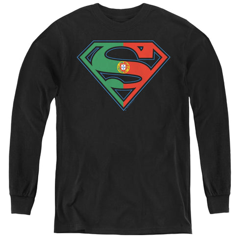 Superman Portugal Shield Youth Long Sleeve T-Shirt