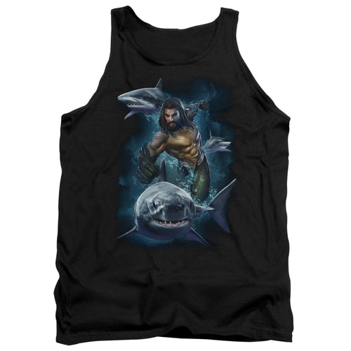 Aquaman Swimming With Sharks Tank Top