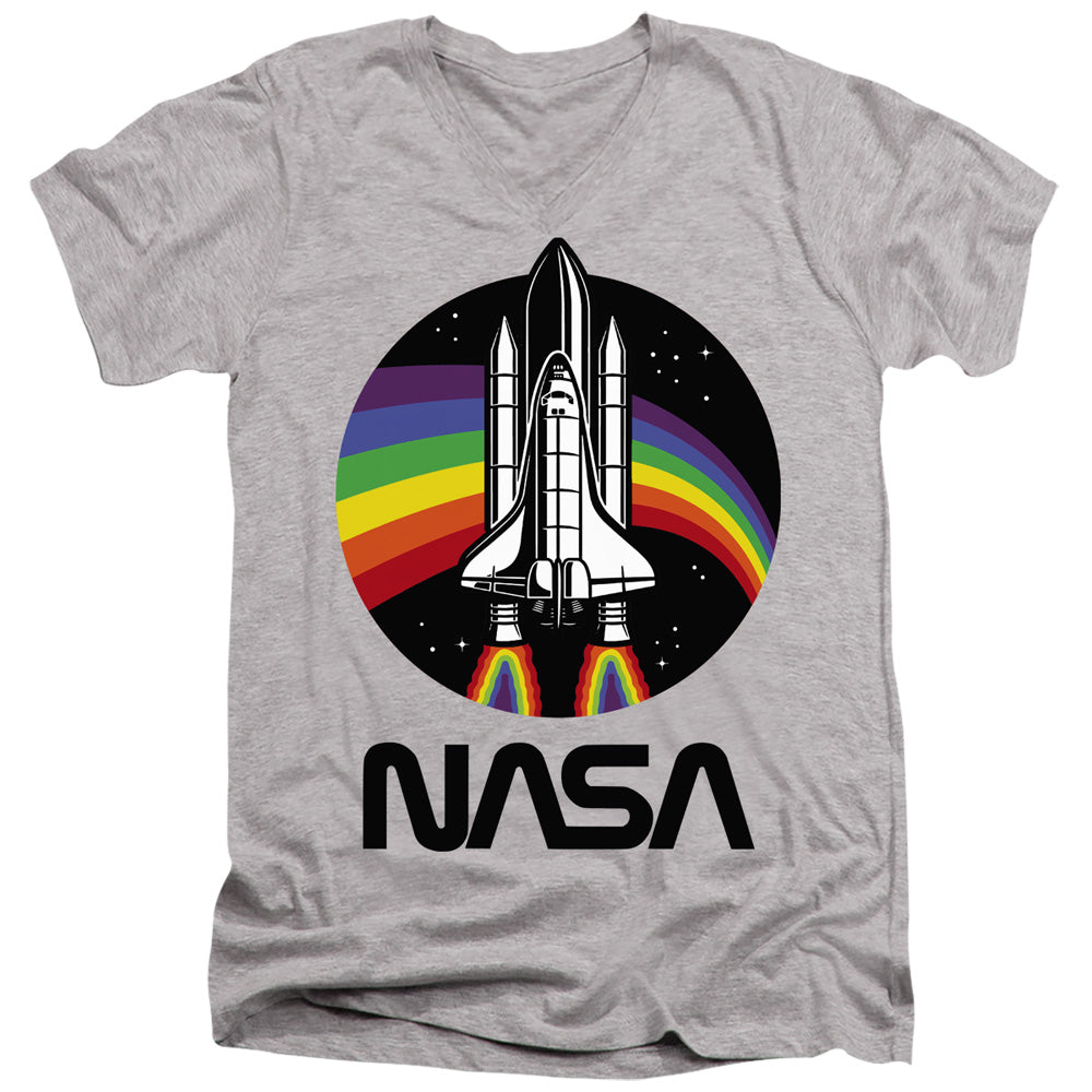 NASA Rainbow Shuttle V-Neck T-Shirt