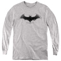 Batman Bat Swarm Logo on Athletic Heather Youth Long Sleeve T-Shirt