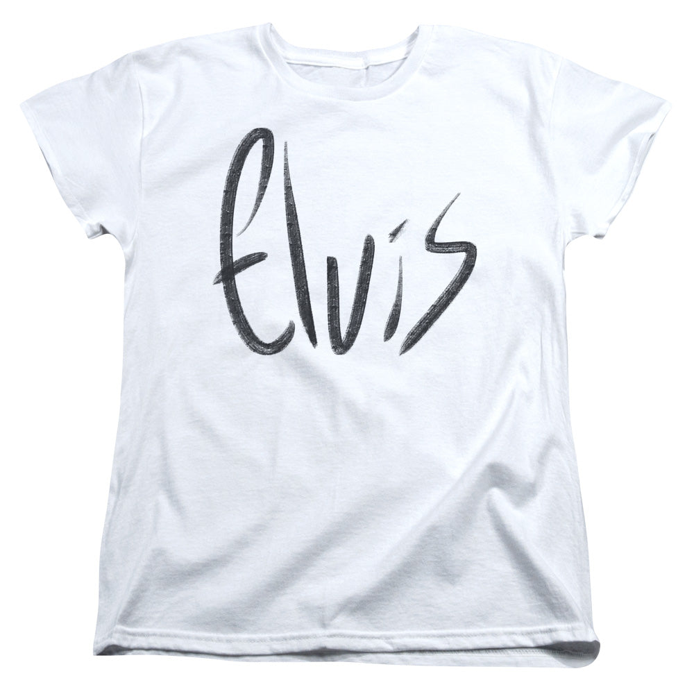 Elvis Presley Sketchy Name Womens T-Shirt