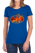 Batman Flames Logo Womens T-Shirt
