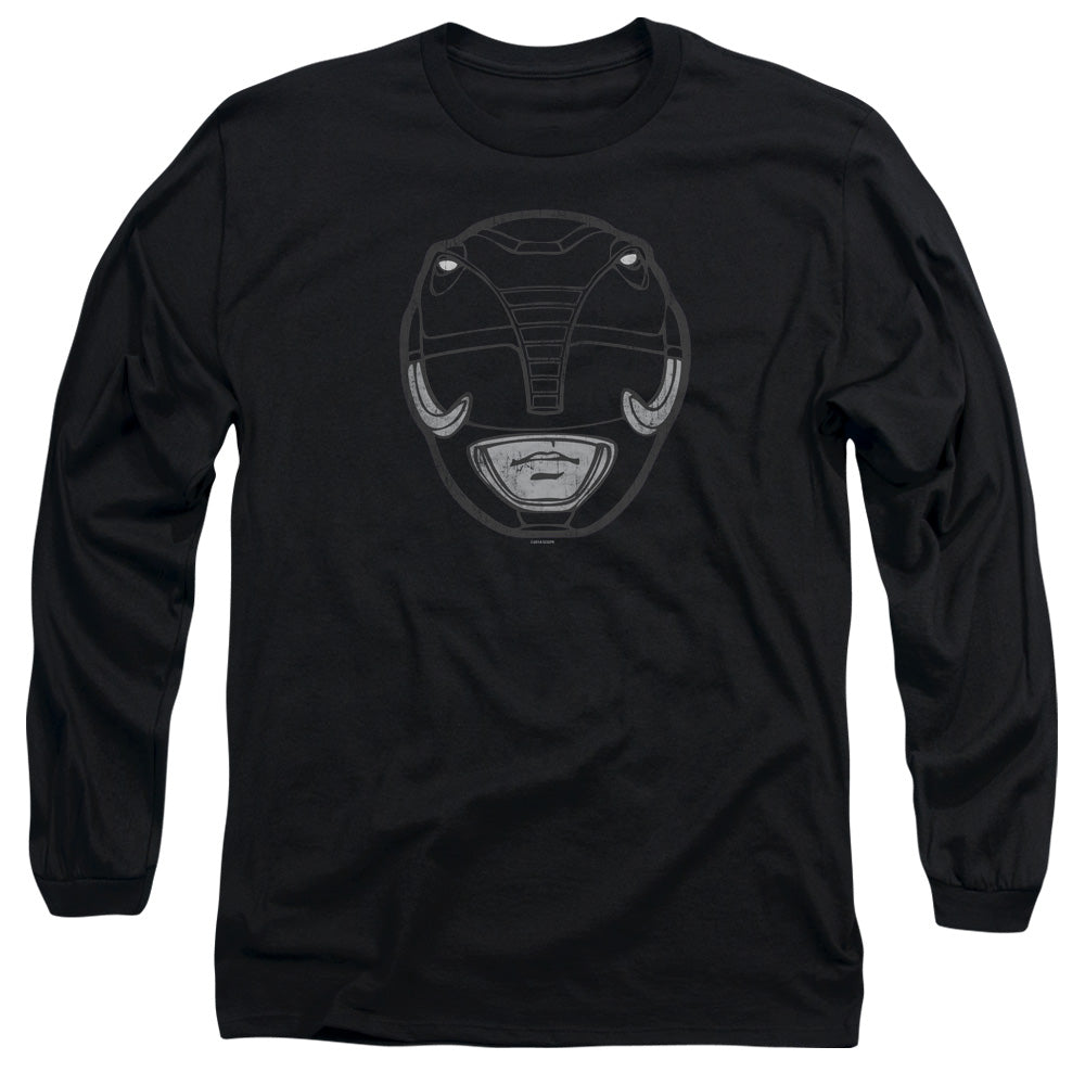 Mighty Morphin Power Rangers Black Ranger Mask Long Sleeve T-Shirt