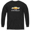 Chevy Bowtie Stacked Black Youth Long Sleeve T-Shirt