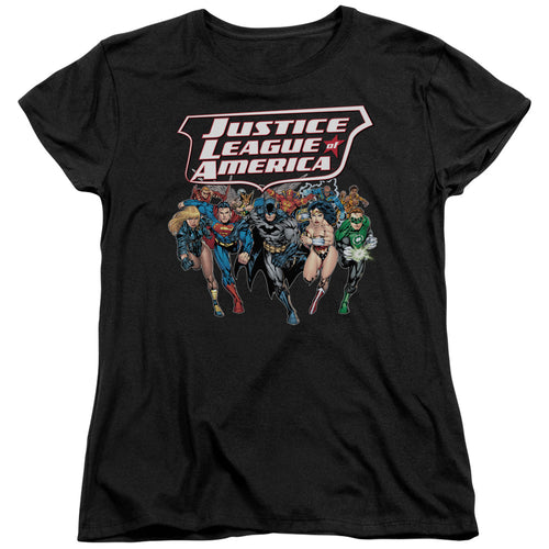 Justice League Charging Justice Womens T-Shirt
