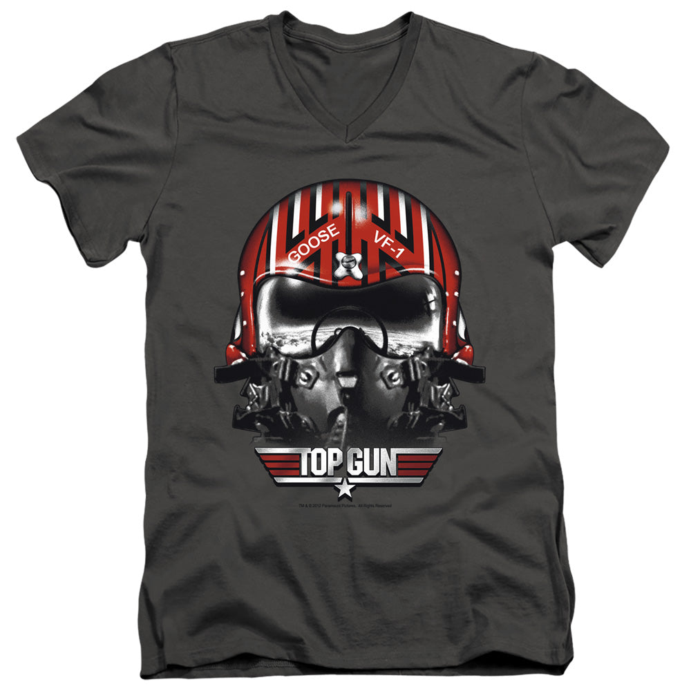 Top Gun Goose Helmet V-Neck T-Shirt