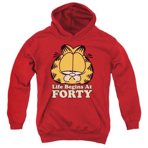 Garfield Life Begins At Forty Youth Hoodie