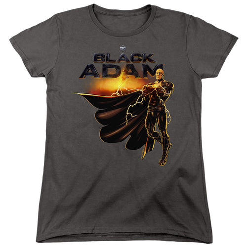 Black Adam Black Adam Logo With Character Womens T-Shirt