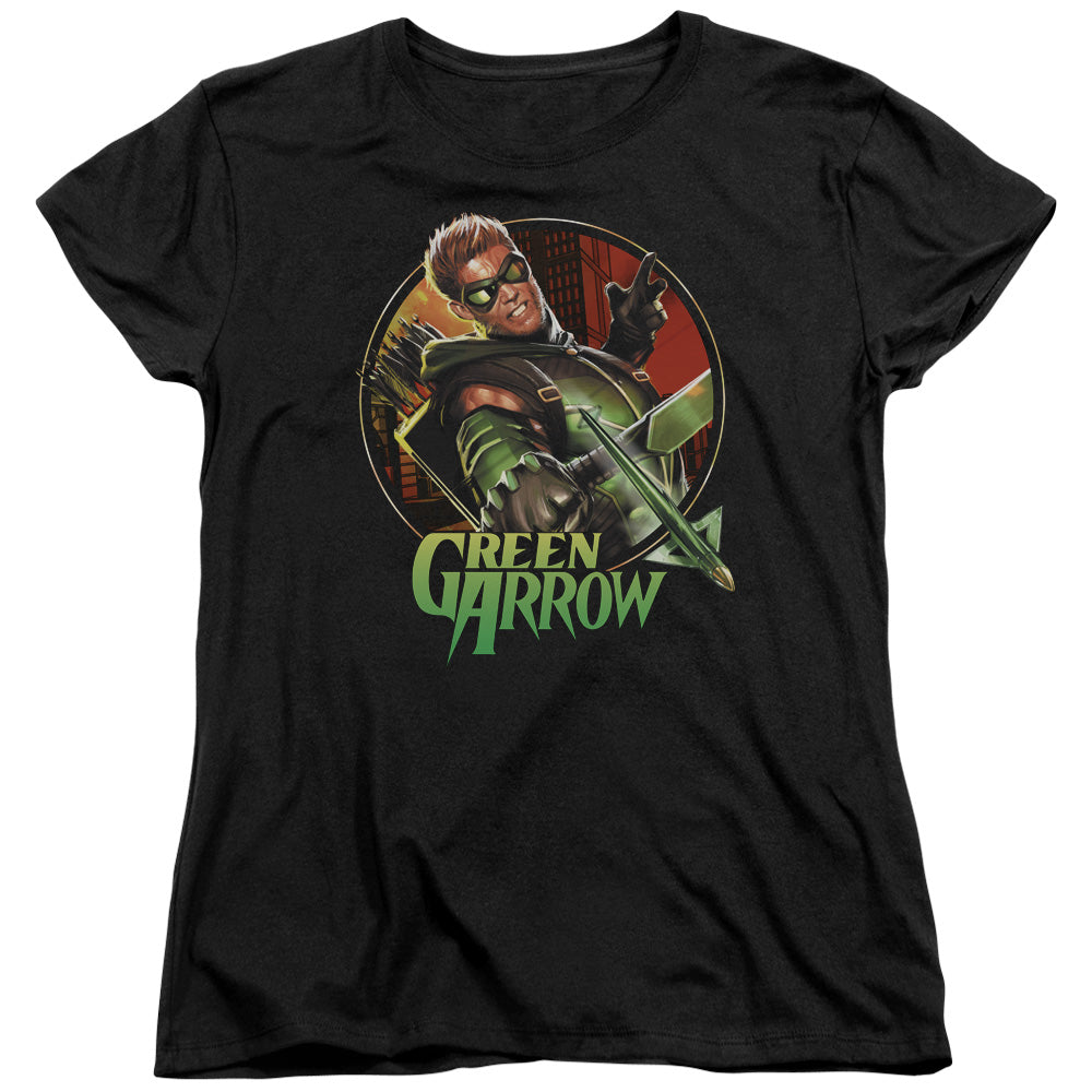 Justice League Sunset Archer Womens T-Shirt
