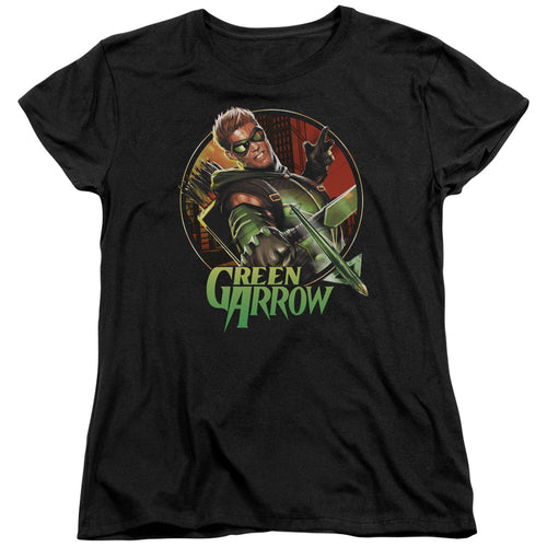 Justice League Sunset Archer Womens T-Shirt