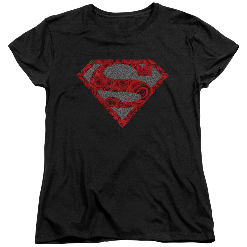 Superman Elephant Rose Shield Womens T-Shirt