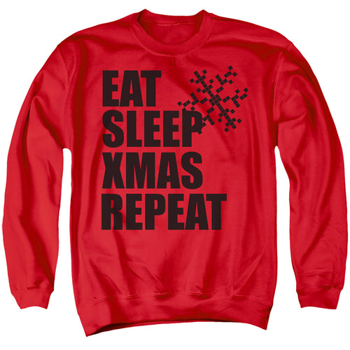 Christmas Eat Sleep Xmas Repeat Red Crewneck Sweatshirt