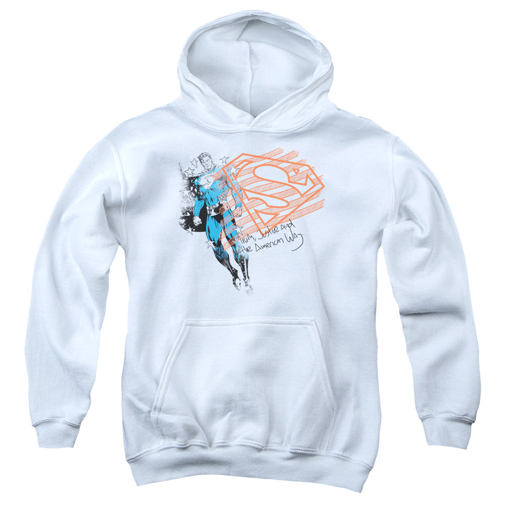 Superman Super American Flag Youth Hoodie