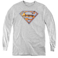 Superman Basketball Shield Youth Long Sleeve T-Shirt