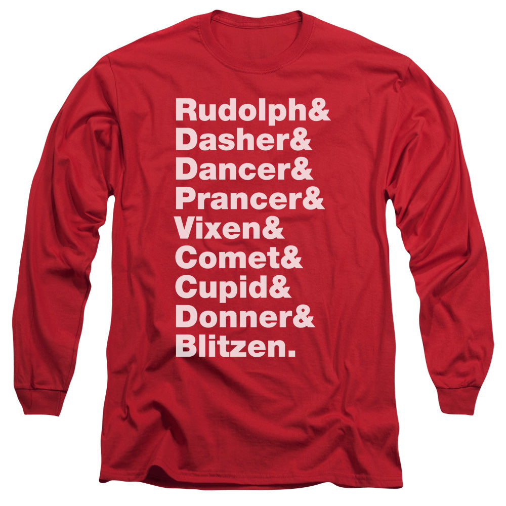 Christmas Reindeer Roll Call Long Sleeve T-Shirt