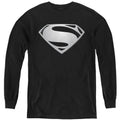 Justice League Superman Black Suit Symbol Youth Long Sleeve T-Shirt