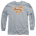 Superman Burnt Orange&white Shield Long Sleeve T-Shirt