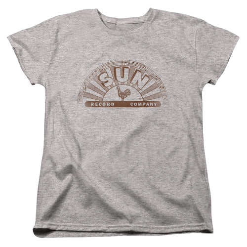 Sun Records Half Logo Distressed Womens T-Shirt