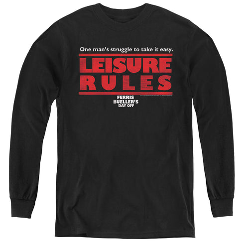 Ferris Bueller's Day Off Leisure Rules Youth Long Sleeve T-Shirt