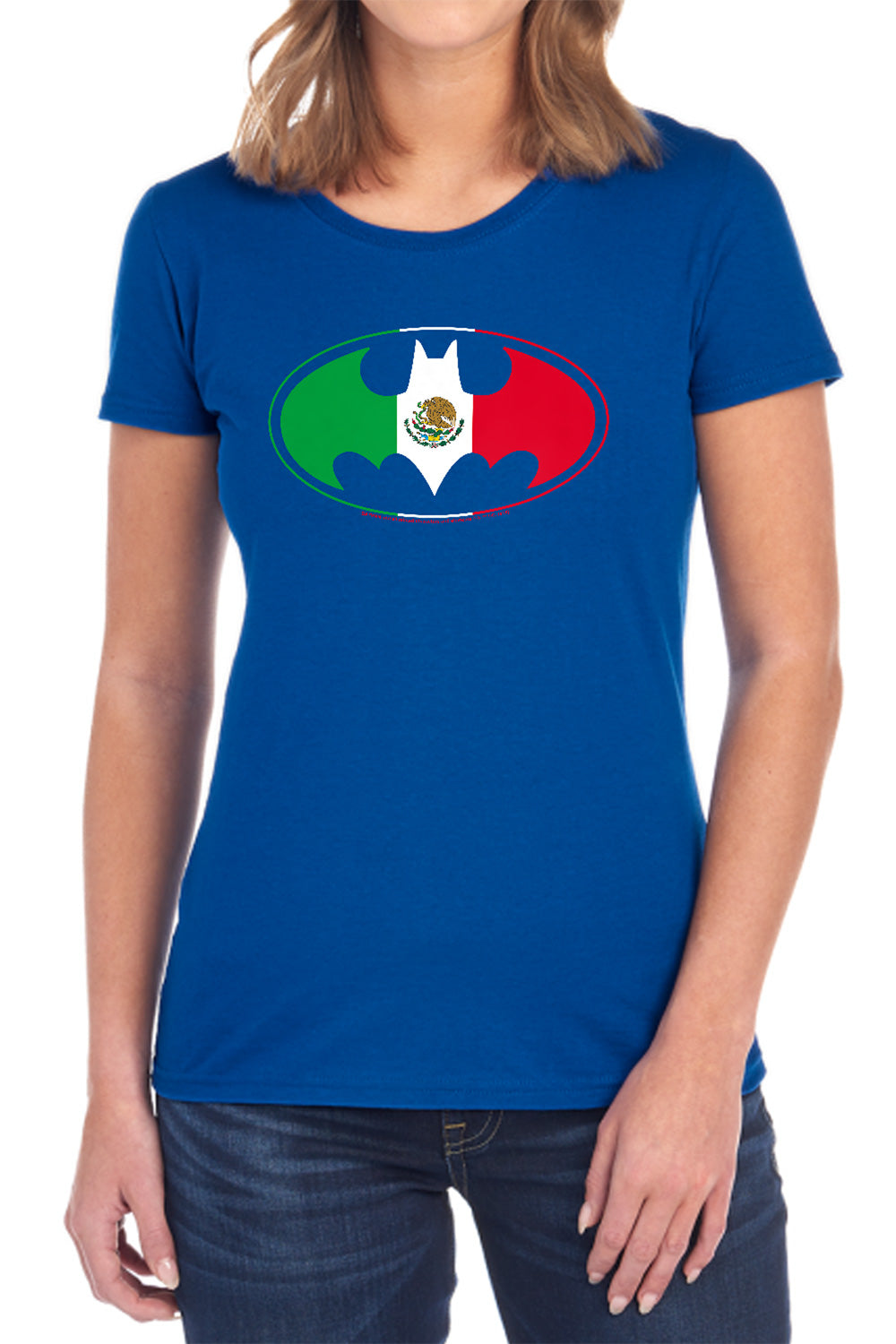 Batman Mexican Flag Shield Womens T-Shirt