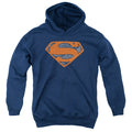 Superman Vintage Shield Collage Navy Youth Hoodie