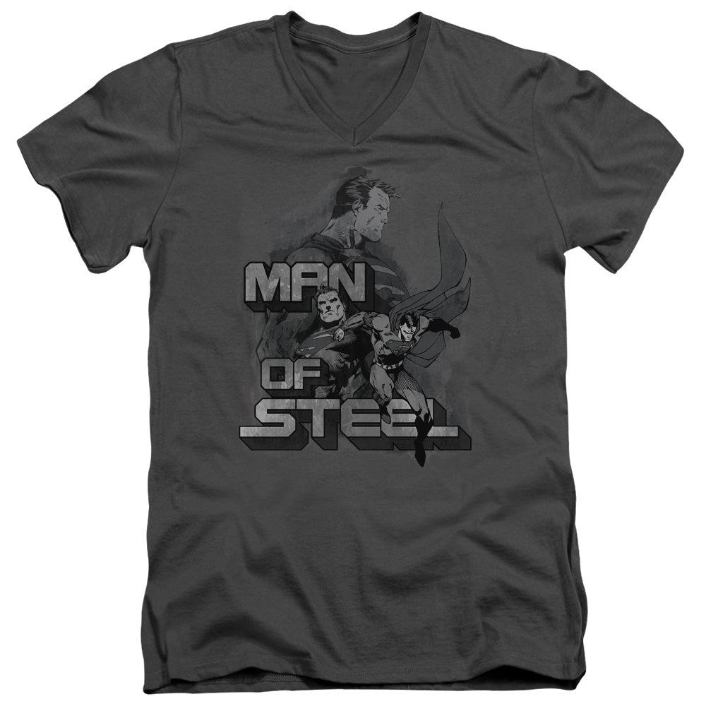 Superman Steel Poses V-Neck T-Shirt