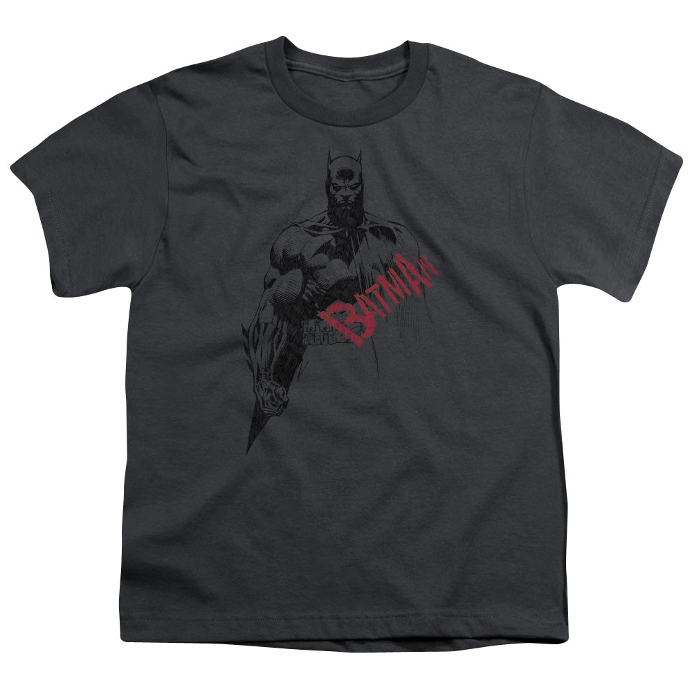 Batman Sketch Bat Red Logo Youth/Toddler T-Shirt