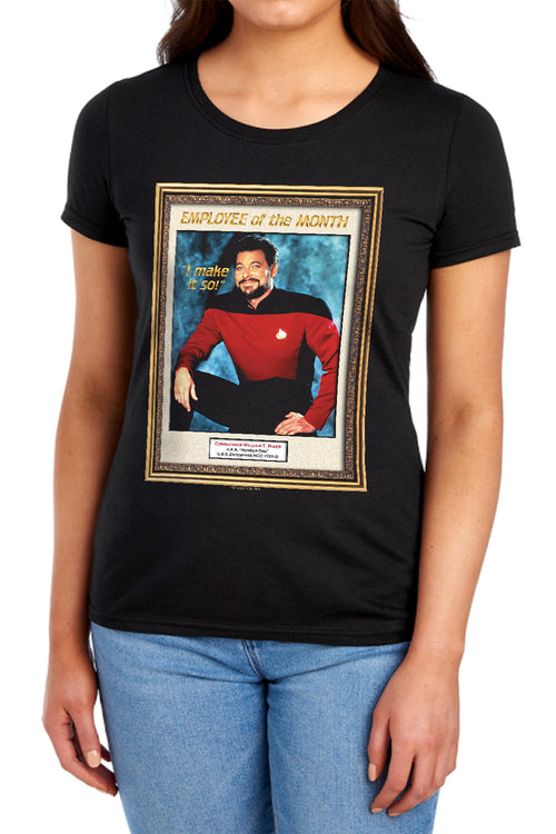 Star Trek Riker Employee of the Month Womens T-Shirt