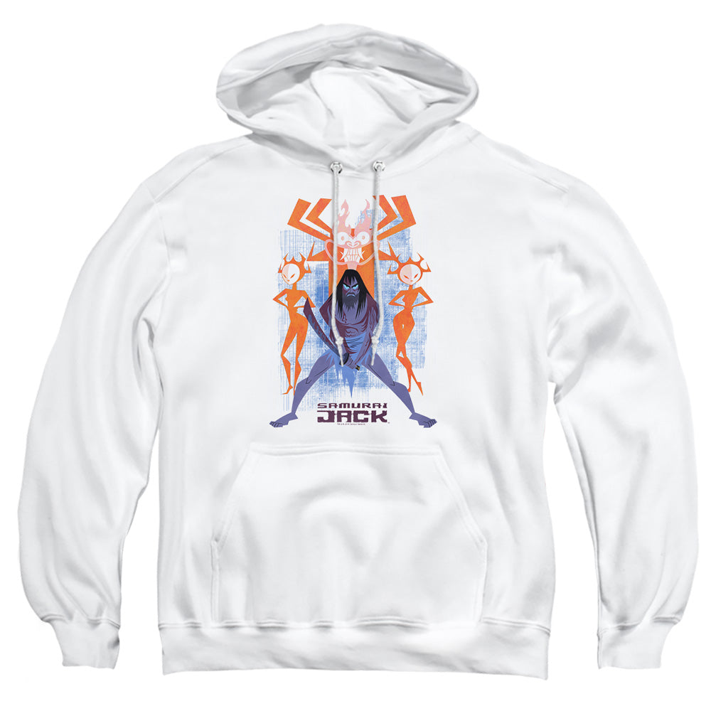 Samurai Jack Versus Evil White Pullover Hoodie
