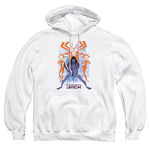 Samurai Jack Versus Evil White Pullover Hoodie