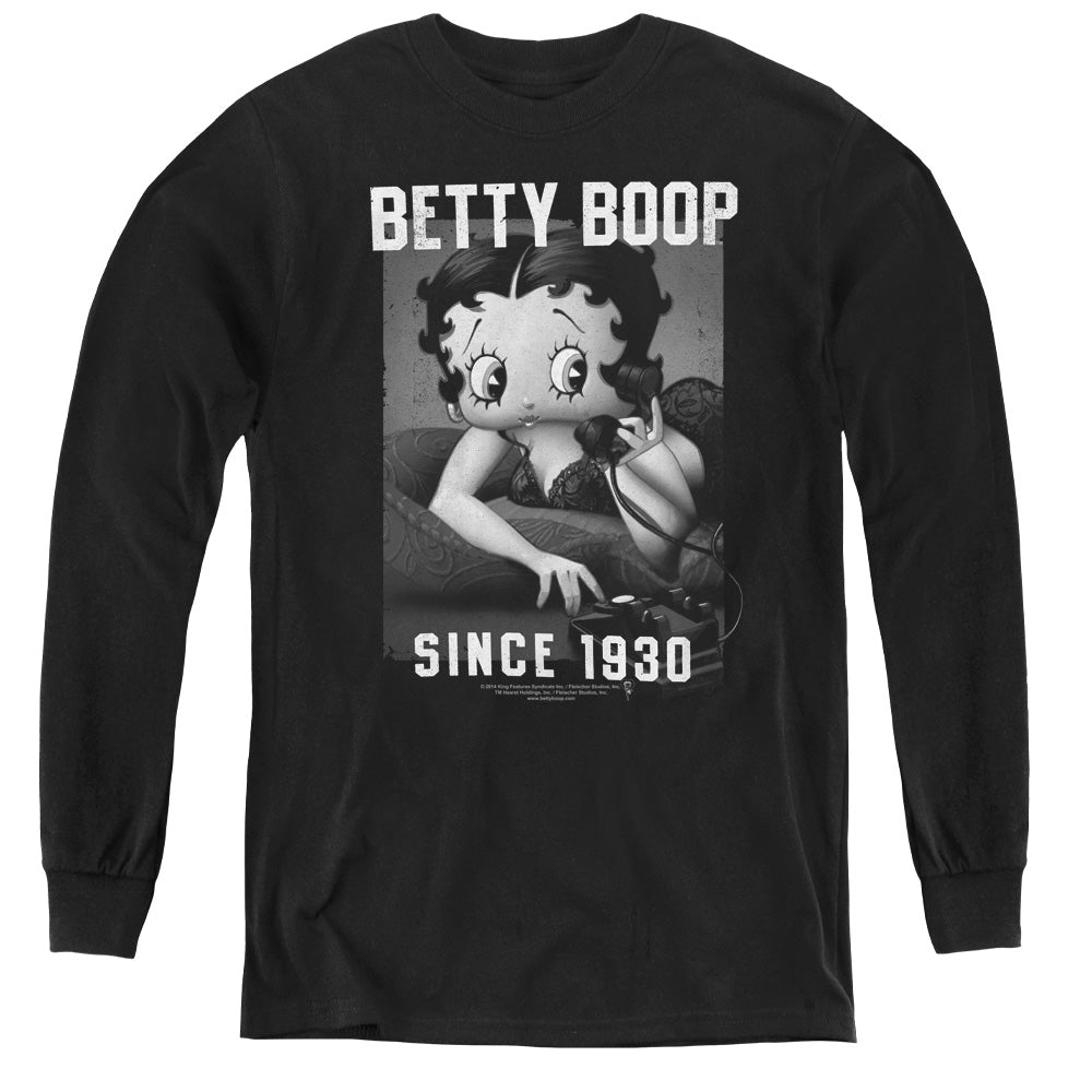 Betty Boop On the Line Youth Long Sleeve T-Shirt