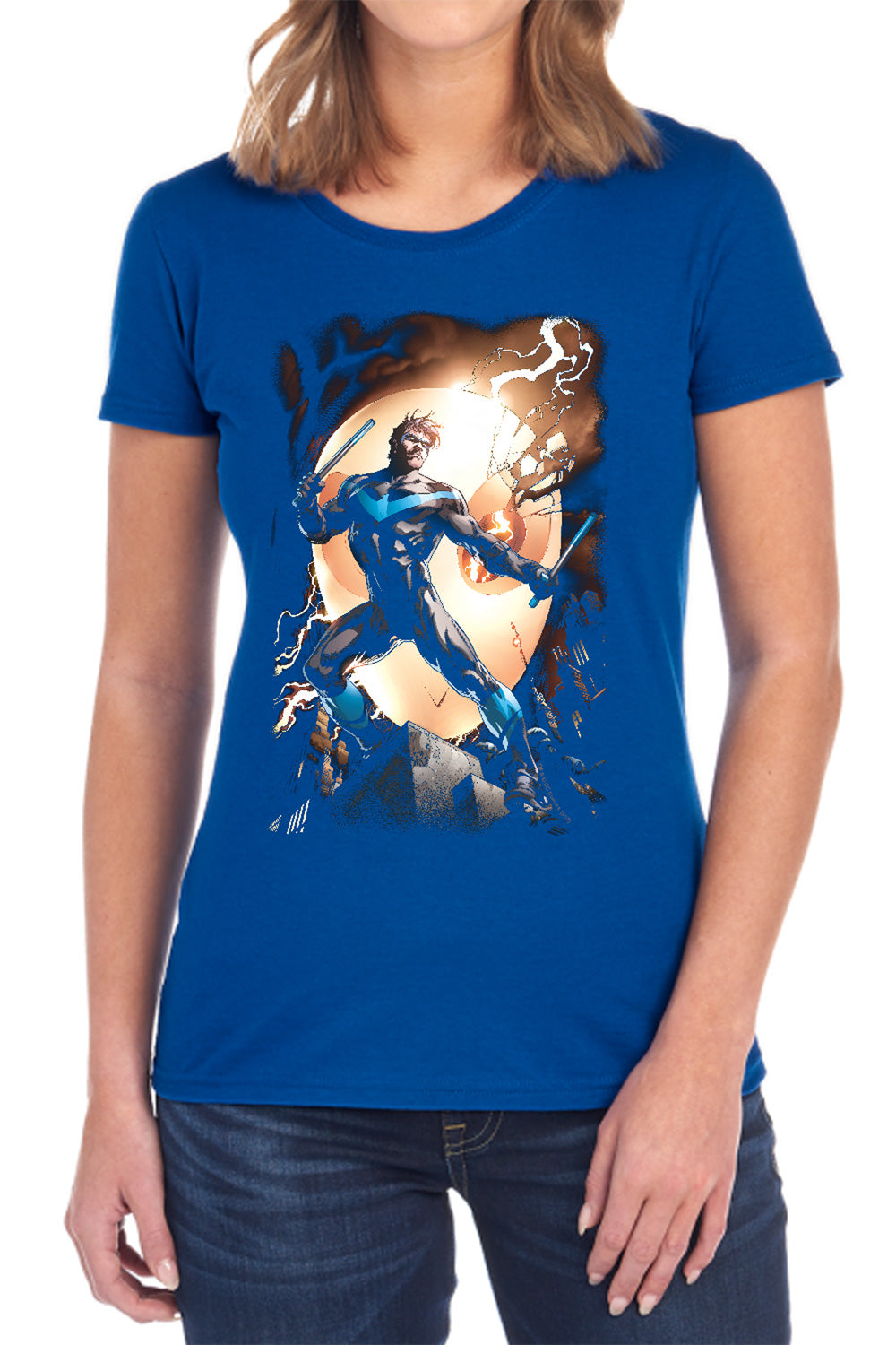 Batman Nightwing Against Owls Womens T-Shirt