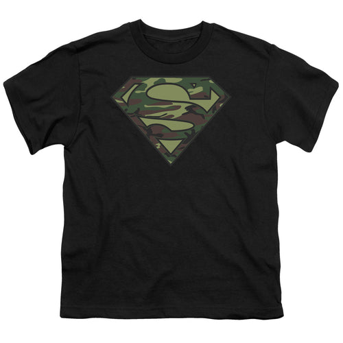 Superman Camo Logo Black Youth/Toddler T-Shirt