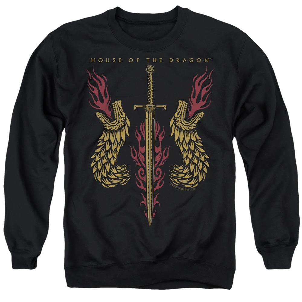 House of the Dragon Sword And Dragon Heads Crewneck Sweatshirt