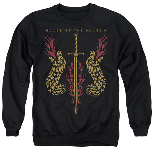 House of the Dragon Sword And Dragon Heads Crewneck Sweatshirt
