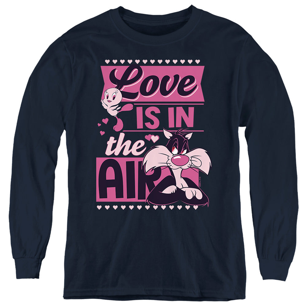 Looney Tunes Valentine'S Day Tweety Sylvester Love In The Air Youth Long Sleeve T-Shirt