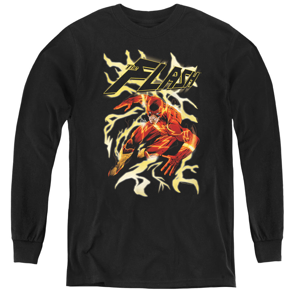 Justice League Electric Run Youth Long Sleeve T-Shirt