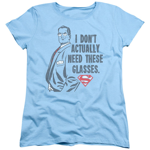 Superman Dont Need Glasses Womens T-Shirt