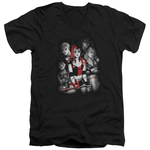 Batman Bad Gals Bw V-Neck T-Shirt