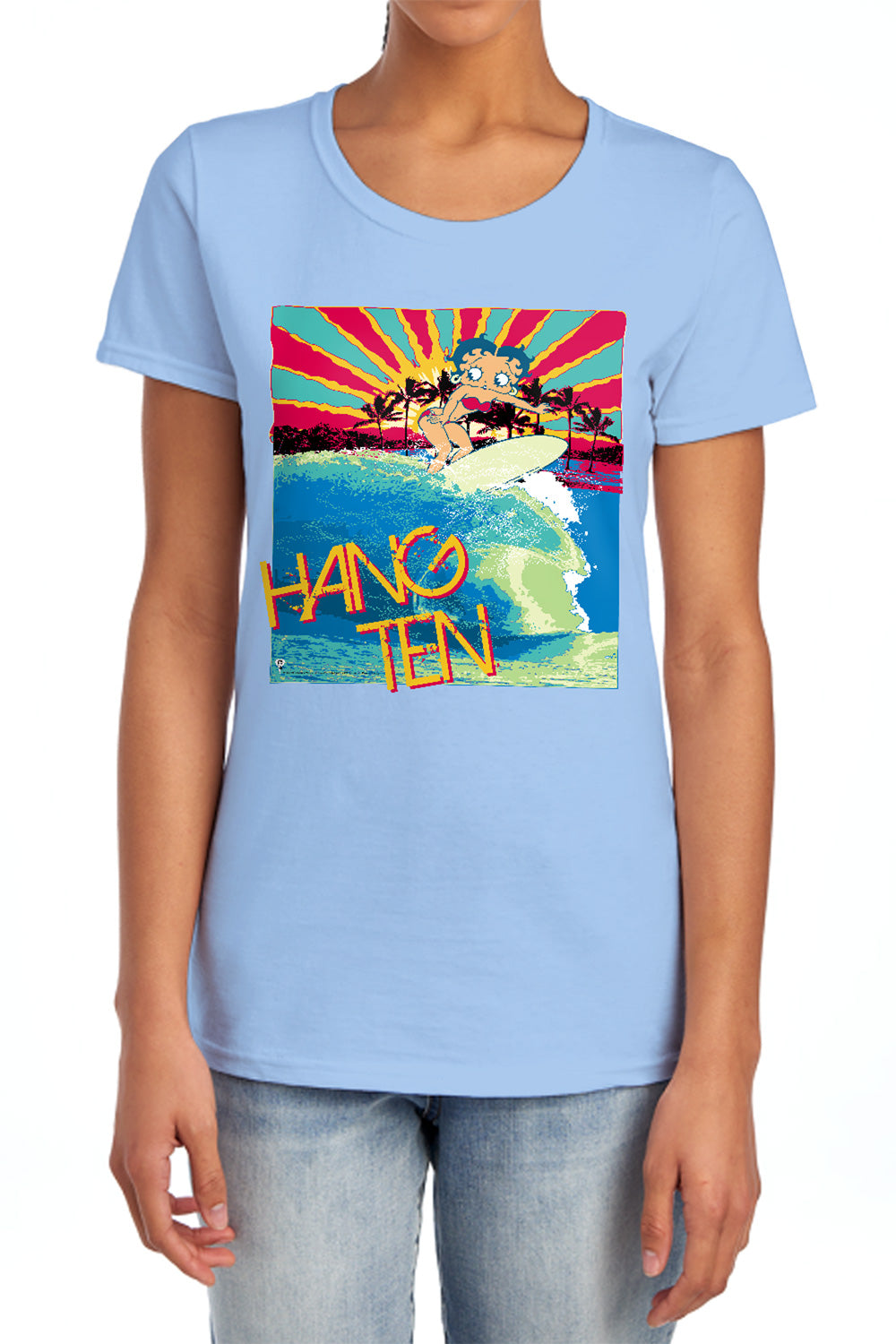 Betty Boop Hang Ten Womens T-Shirt