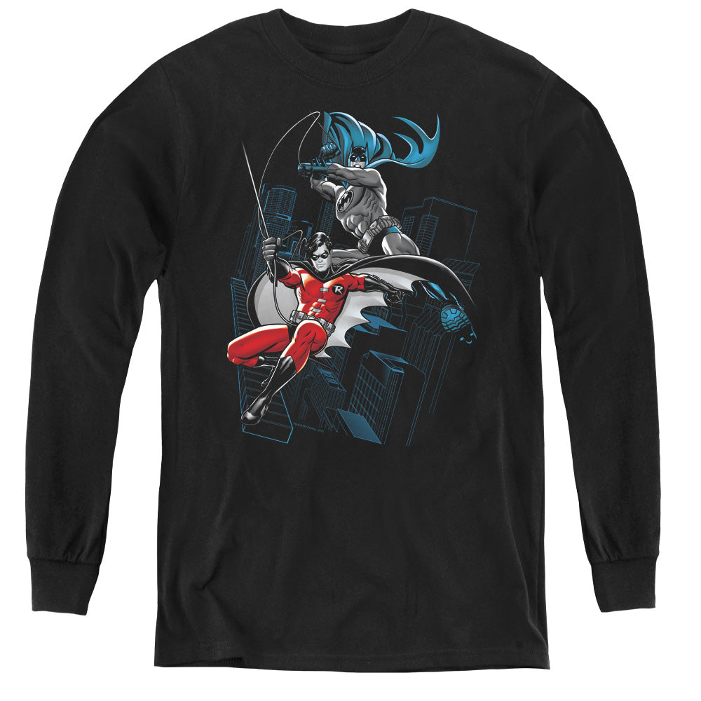 Batman Black And White Youth Long Sleeve T-Shirt