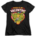 Teenage Mutant Ninja Turtles Pizza Is My Valentine Womens T-Shirt