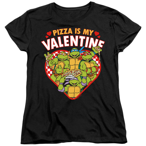 Teenage Mutant Ninja Turtles Pizza Is My Valentine Womens T-Shirt