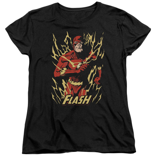 Justice League Flash Flare Womens T-Shirt