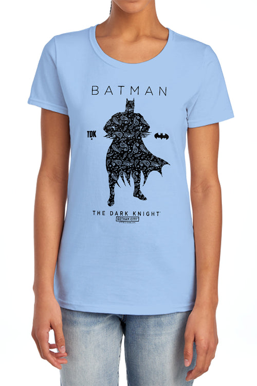 Batman Paislety Silhouette Womens T-Shirt