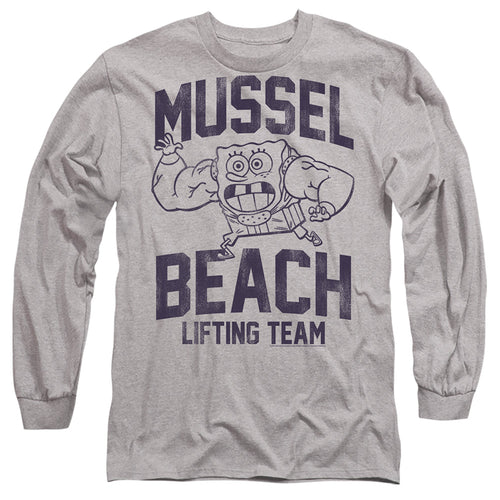 Spongebob Squarepants Mussle Beach Lifting Team Long Sleeve T-Shirt