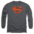 Superman Vintage Shield Collage Charcoal Long Sleeve T-Shirt