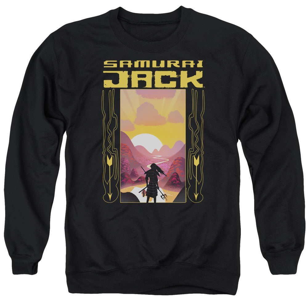 Samurai Jack Sunrise Black Crewneck Sweatshirt
